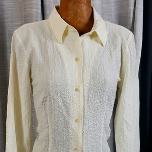 White long sleeve button down blouse